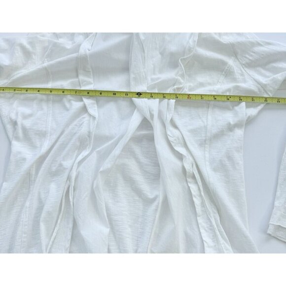 White Cotton Cardigan long sleeves size large - Picture 8 of 11
